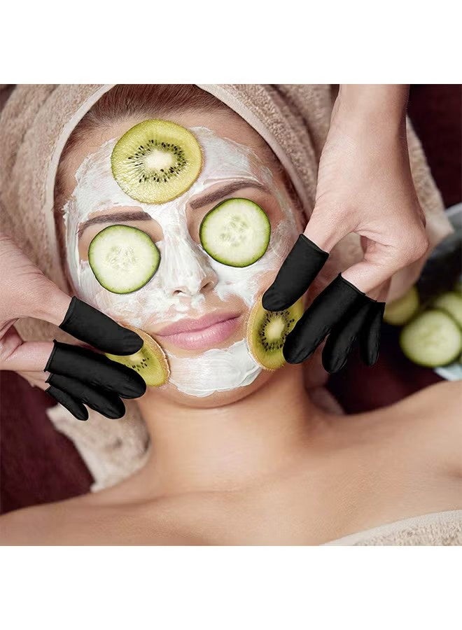 واي جيه 200 قطعة من اللاتكس الأكمام الإصبع المتاح حماية الإصبع الأكمام لإصلاح الحرف الإلكترونية التطبيقات الصناعية أسود - Image 4