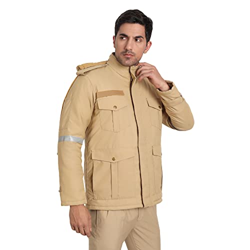uniformer Khaki Police Full Sleeves Jacket with Hood for Men | Tactical Jacket for Officers | Durable, Stylish & Comfortable | Outdoor & Duty Wear | Law Enforcement Outerwear (Khaki_S) - Image 2