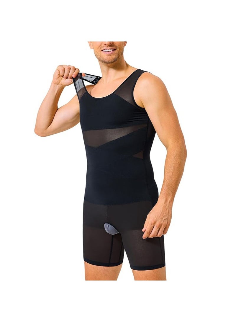 Apustim Men's Body Shaper，Improves Body Control，Delays Muscle Fatigue，Sleeveless，For Abdominal Control，Suitable for Outdoor Sports and Exercise （Black） - Image 2