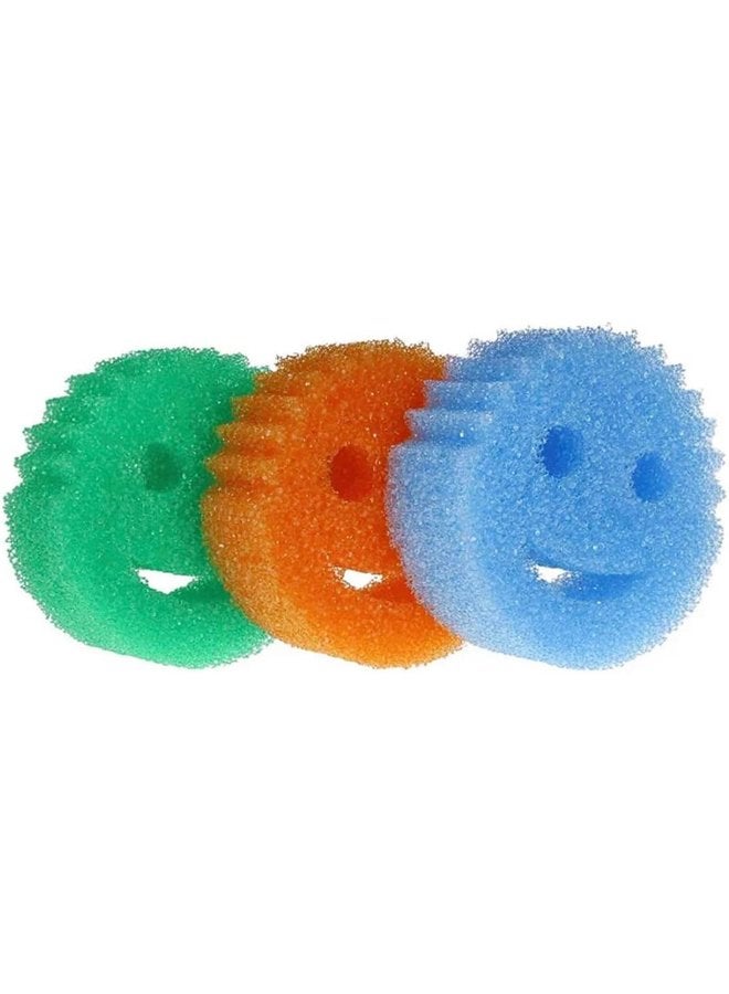 Oasisgalore Cleaning Sponges Set, 3 Colors, Ergonomic Shape, Scratch Free, Dishwasher Safe - Image 1