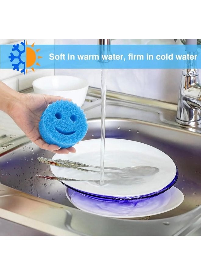 Oasisgalore Cleaning Sponges Set, 3 Colors, Ergonomic Shape, Scratch Free, Dishwasher Safe - Image 2