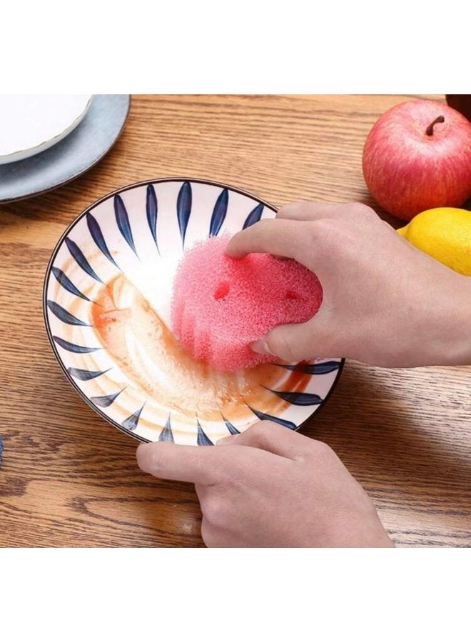 Oasisgalore Cleaning Sponges Set, 3 Colors, Ergonomic Shape, Scratch Free, Dishwasher Safe - Image 5