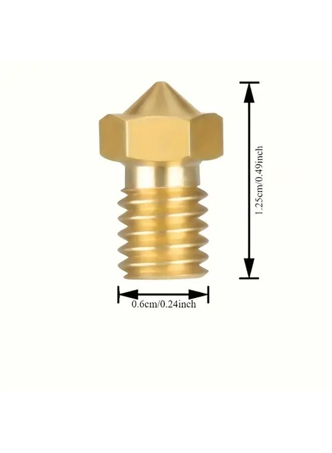 0 6 مم طابعة ثلاثية الأبعاد عدة ترقية فوهة النحاس 5 قطع دقة عالية بثق سلس - Image 2