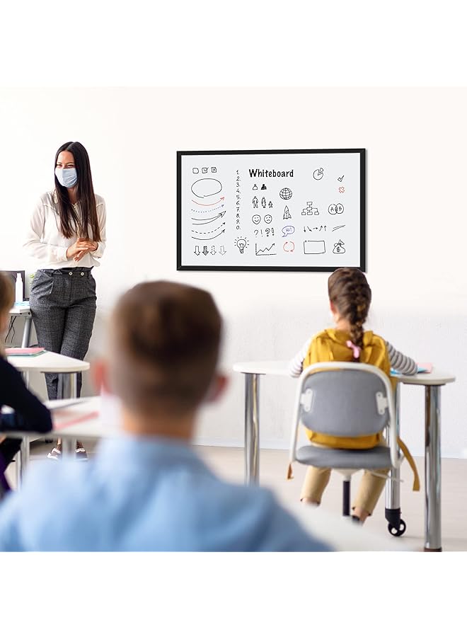 erorex Magnetic Dry Erase White Board 35 X 23 Inch Whiteboard Black Wooden Frame - Image 5