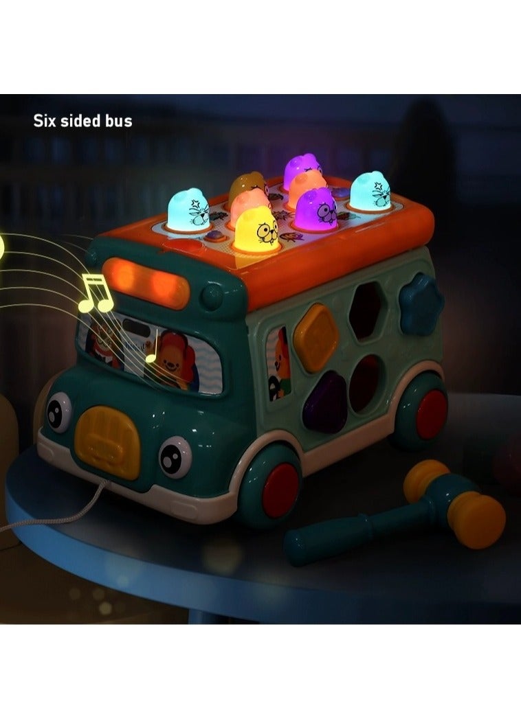 Pounding Toys for Toddlers Educational Toy Pull Along Bus Gopher Toy for Boys Girls Birthday Gift - Image 2