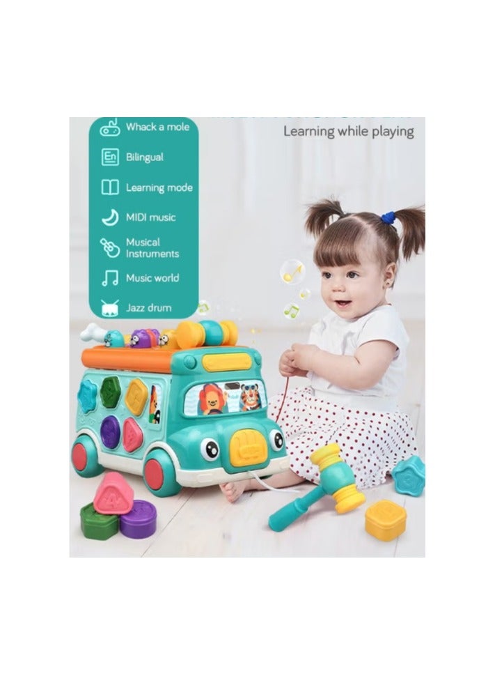 Pounding Toys for Toddlers Educational Toy Pull Along Bus Gopher Toy for Boys Girls Birthday Gift - Image 3