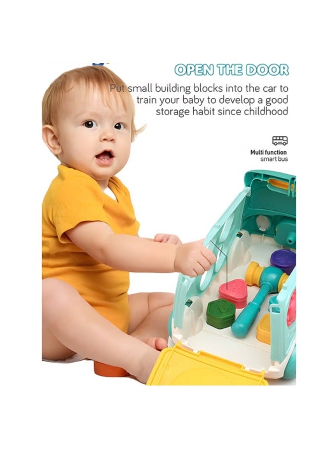 Pounding Toys for Toddlers Educational Toy Pull Along Bus Gopher Toy for Boys Girls Birthday Gift - Image 4