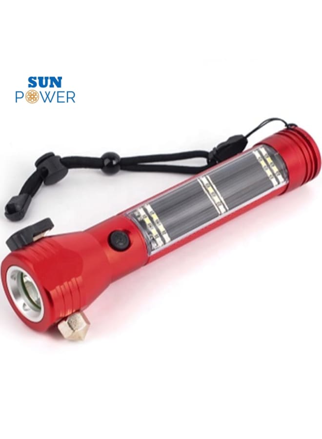 SUN POWER Multi-Purpose Emergency Handheld Flashlight with Glass Breaker Seatbelt Cutter Phone Charging and Light & Sound Alarm - Image 2