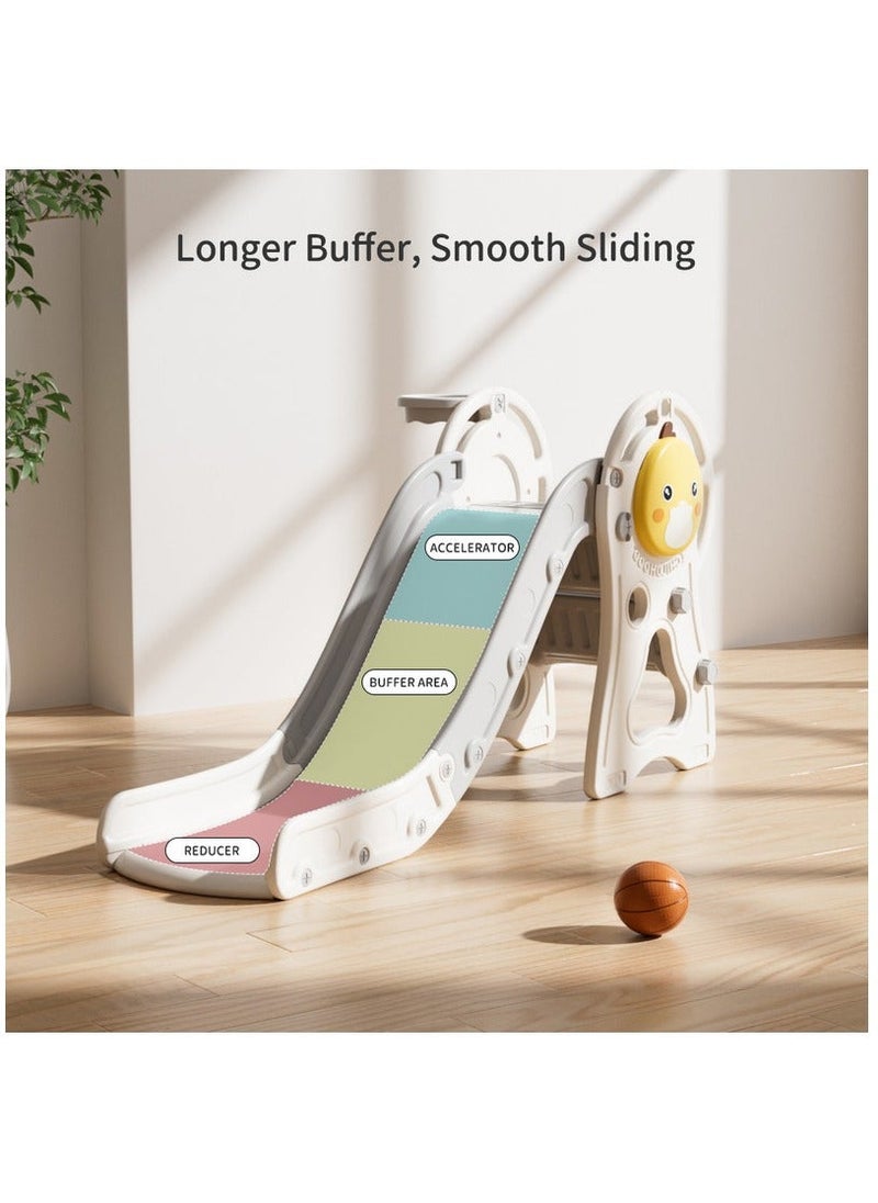 FULL JOY - Innovative Duck Shape Slide with Basketball for Kids - Foldable - 149 x 78 x 50 cm (Model: FJY-06 - Image 1