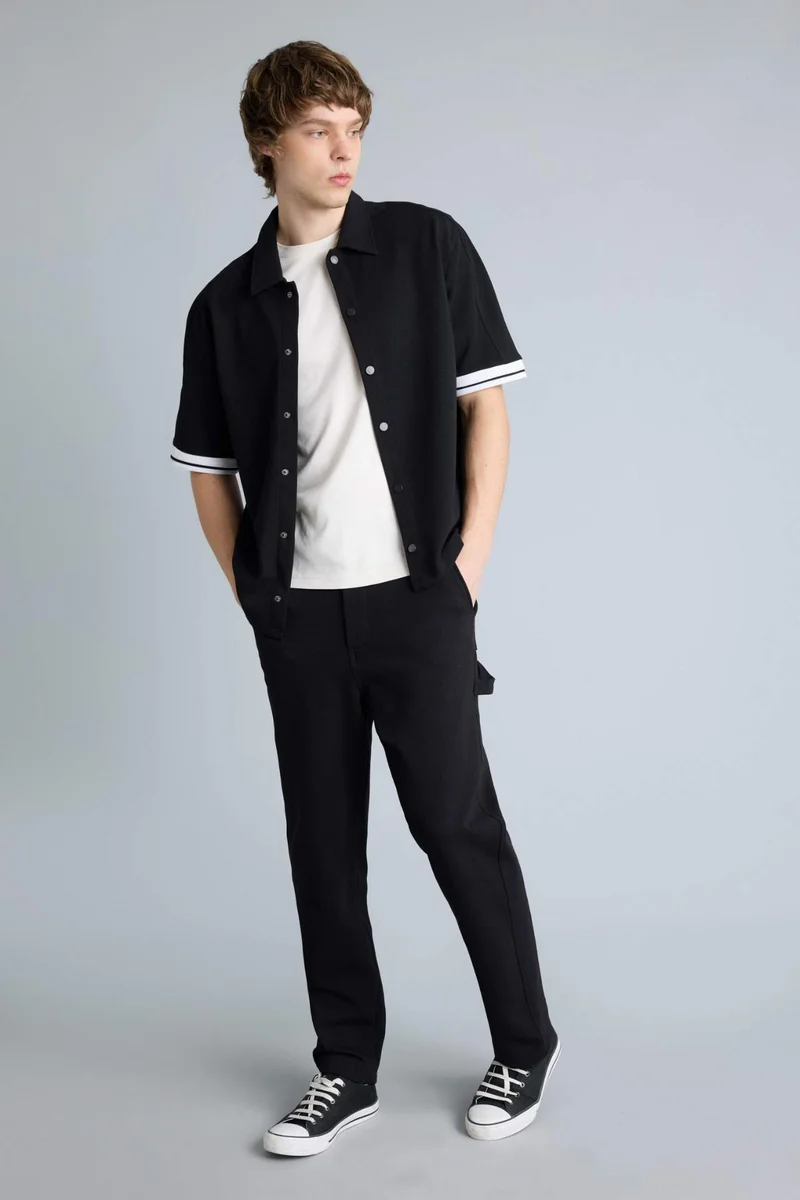 ديفاكتو Boxy Fit Shirt Collar Short Sleeve Shirt