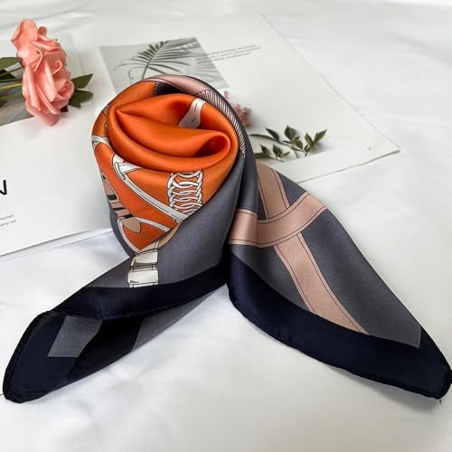 FONYVE Silk Scarfs for Women Lightweight, Fashion Head Scarf, Satin Hair Wrap for Sleeping 27.5 × 27.5 inches - Image 4