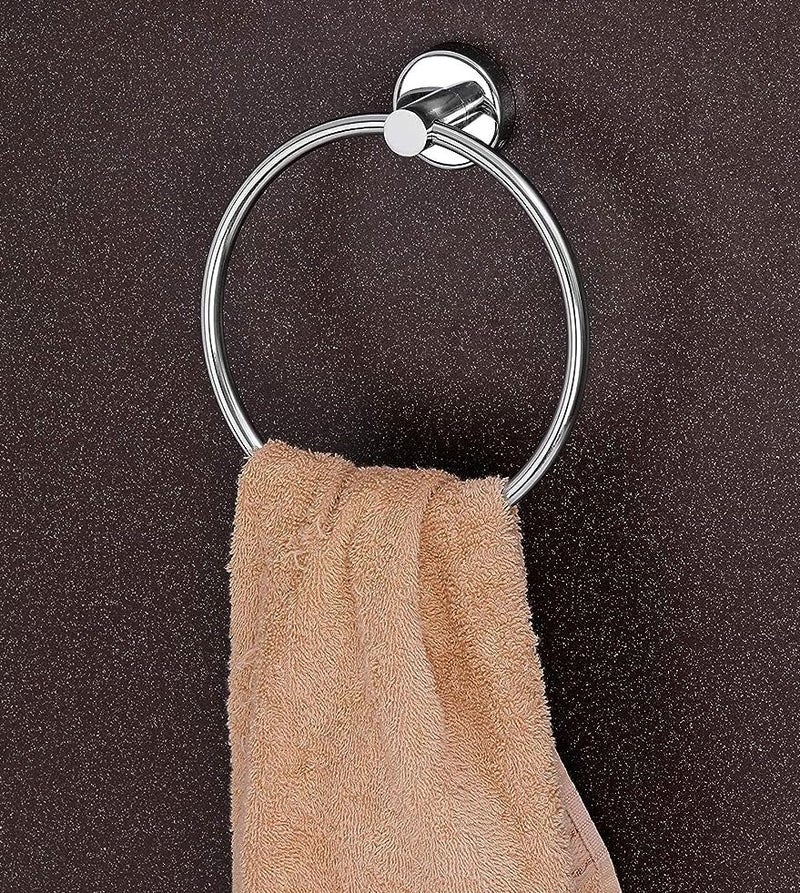 Cosvit Cosvit CSRT01 Round Flange Stainless Steel 304 Grade Chrome Finished Napkin RingTowel RingNapkin HolderTowel HangerTowel Holder for BathroomKitchenWash Basin Silver Pack of 1  - Image 3