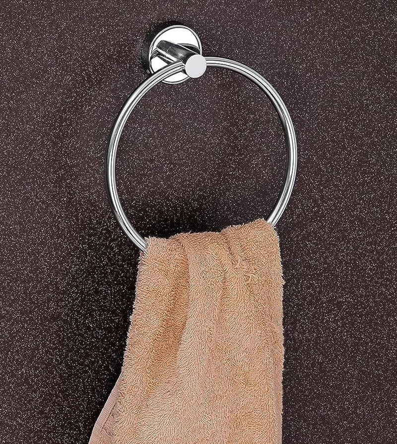 Cosvit Cosvit CSRT01 Round Flange Stainless Steel 304 Grade Chrome Finished Napkin RingTowel RingNapkin HolderTowel HangerTowel Holder for BathroomKitchenWash Basin Silver Pack of 1  - Image 1