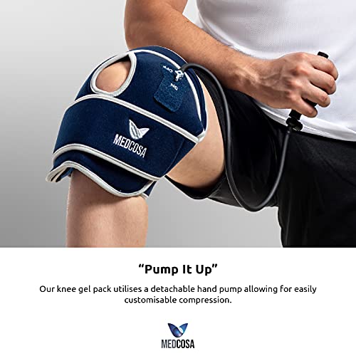 Medcosa Ice Pack for Knee - Hot or Cold Gel Wrap for Knees - Heating or Cooling Compression for Men and Women - Adjustable Flexible Brace Wraps Around Entire Knee - Image 3