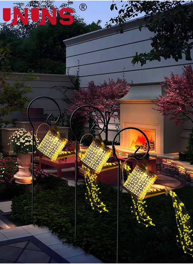 UNUNS Solar Powered Led Lawn Lights,Solar Watering Can Light,Waterfall Lights Waterproof Solar Garden Light For Garden Patio Yards,Auto Light Up At Dark  - Image 5