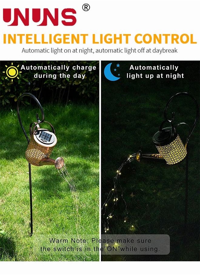 UNUNS Solar Powered Led Lawn Lights,Solar Watering Can Light,Waterfall Lights Waterproof Solar Garden Light For Garden Patio Yards,Auto Light Up At Dark  - Image 3