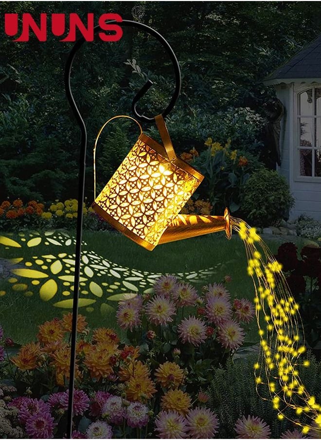 UNUNS Solar Powered Led Lawn Lights,Solar Watering Can Light,Waterfall Lights Waterproof Solar Garden Light For Garden Patio Yards,Auto Light Up At Dark  - Image 1