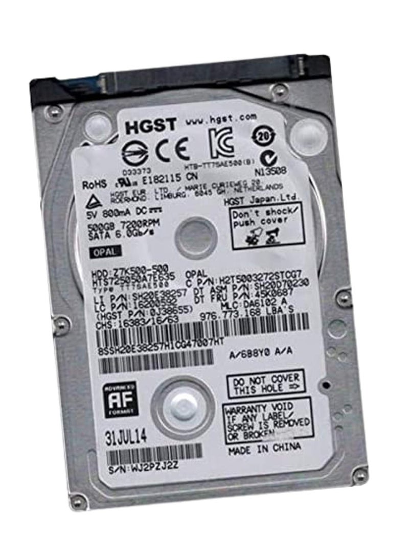 Generic HGST 500GB SATA 2.5-inch Hard Disk HTS725050A7E635 SH20E38257 45K0687 0J38655 8MB, serial_ata 