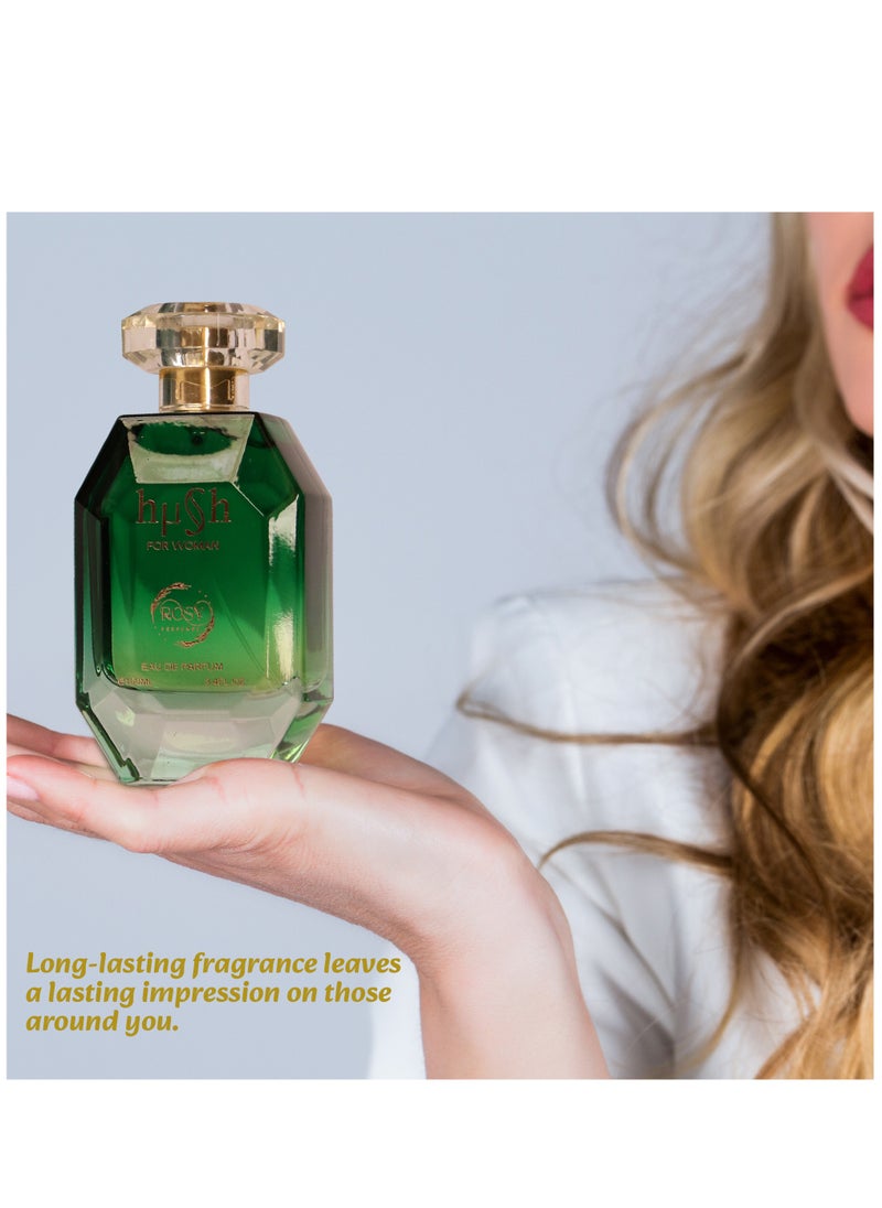 عطور روزي - عطر HUSH النسائي جميل وحديث وعطر الأزهار عطر طويل الأمد للنساء هدية عيد الحب المثالية لها (100 مل) - Image 1