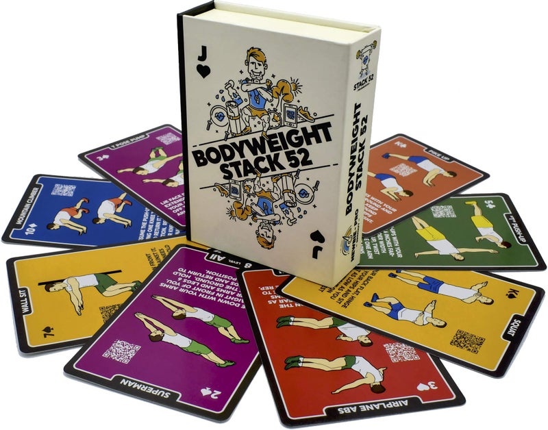 Stack 52 Bodyweight Exercise Cards Workout Playing Card Game Designed by a Military Fitness Expert Video Instructions Included No Equipment Needed Burn Fat Build Muscle Updated Bodyweight Deck - Image 2