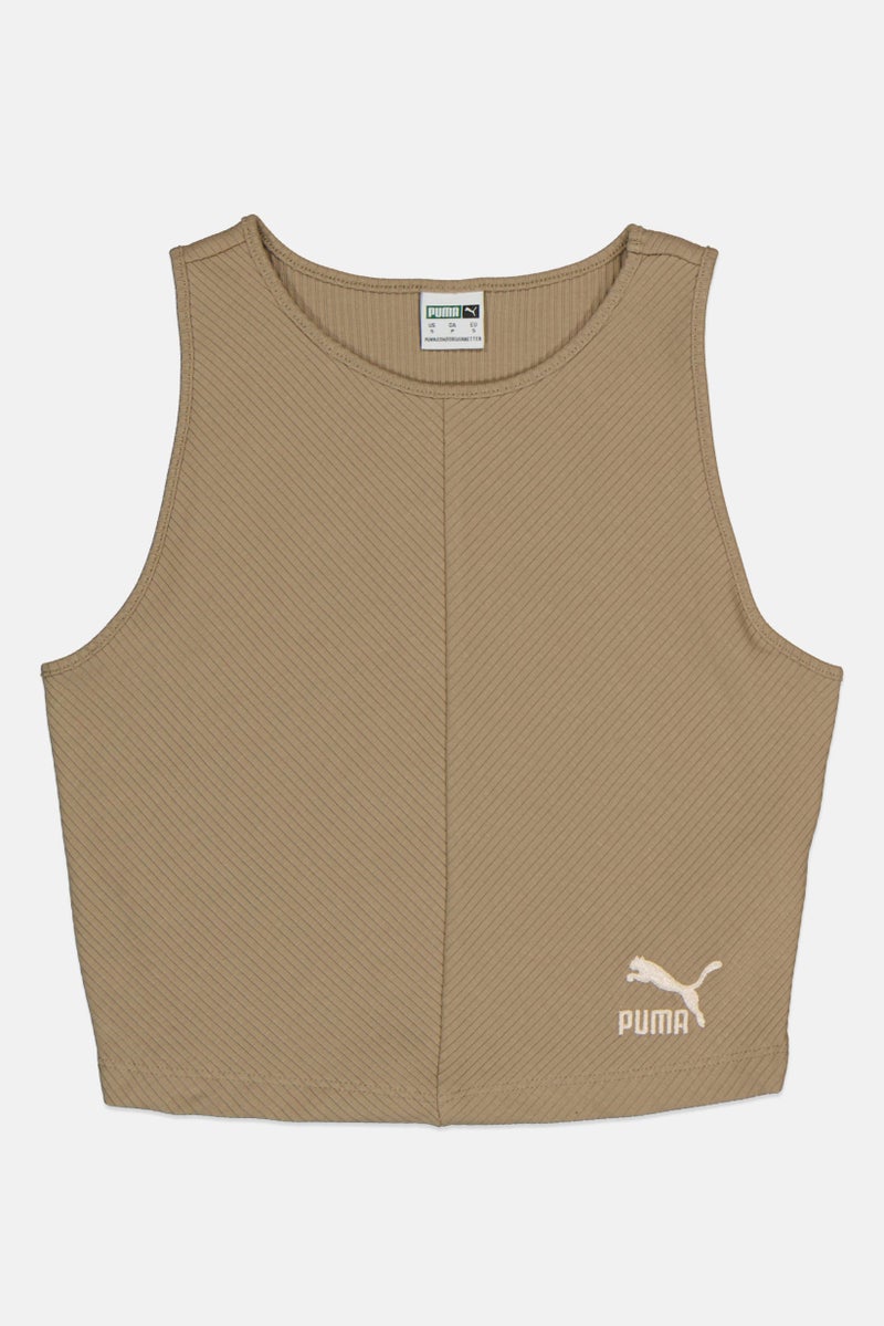 PUMA Women Sportswear Fit Sleeveless Outdoor Tank Top, Dark Beige - Image 2