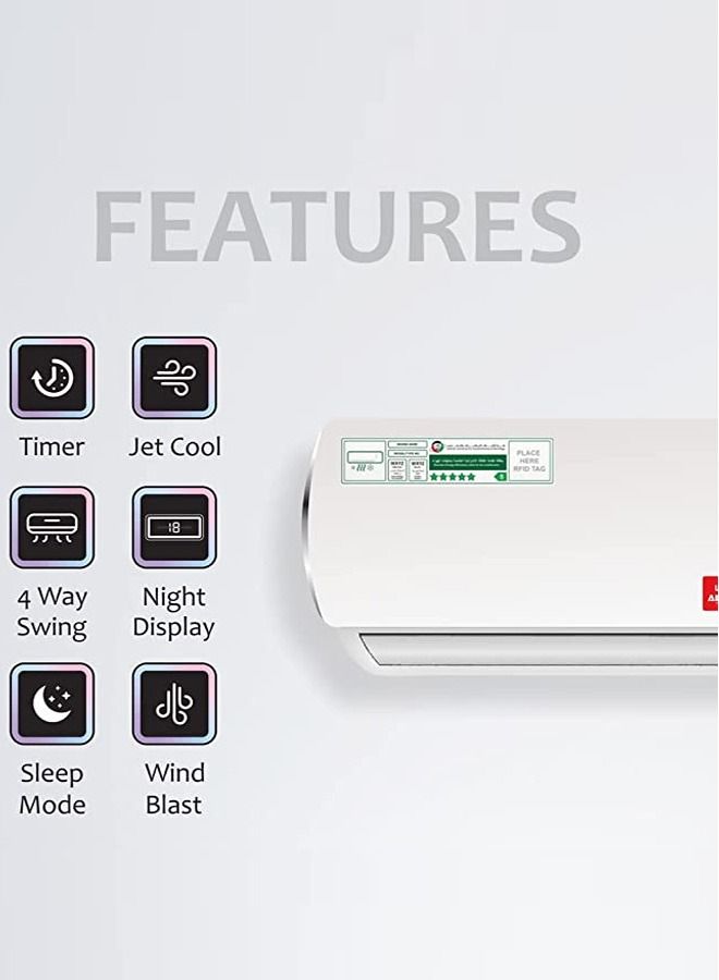 Alonsa High Performance  Split Air Conditioner with Piston Compressor Turbo Cooling White Color - Image 3