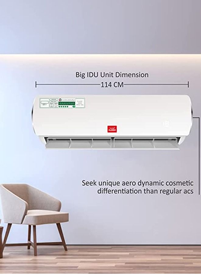 Alonsa High Performance  Split Air Conditioner with Piston Compressor Turbo Cooling White Color - Image 1