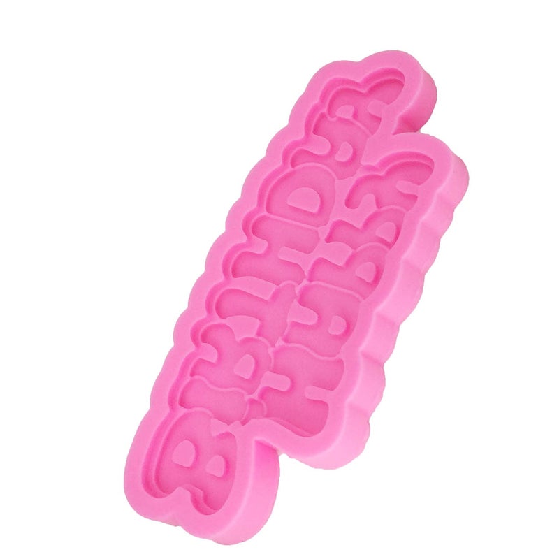Angel Wings Happy Birthday' Letter Mold 100% Food-grade Silicone Molds Non-stick DIY Cake Decoration Chocolate Candy Gum Fondant Pudding Cupcake Baking Mold for Home Cooking Tools, Polymer Clay Mould - Image 5