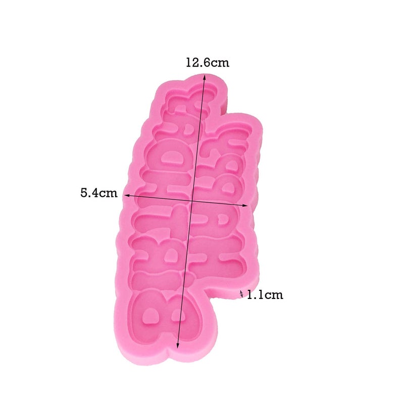 Angel Wings Happy Birthday' Letter Mold 100% Food-grade Silicone Molds Non-stick DIY Cake Decoration Chocolate Candy Gum Fondant Pudding Cupcake Baking Mold for Home Cooking Tools, Polymer Clay Mould - Image 2