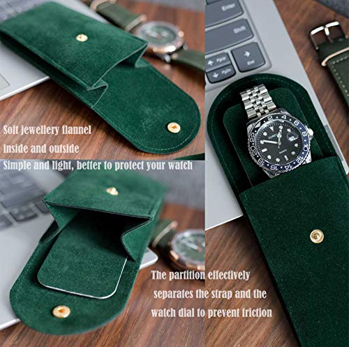 Besforu 4PCS Watch Travel Case for Men and Women Portable Velvet Watch Pouch Watch Storage Bag and Organizer (4-BLUE) - Image 5