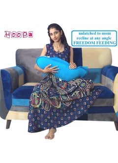 HOOPA Hooded Carrier Turquoise Blue | Baby Carrier, Reclined Carrier, Feeding Pillow | Feeding Pillow | Nursing Pad | Kradyl | Nina | Momstobe | Montu  - Image 2