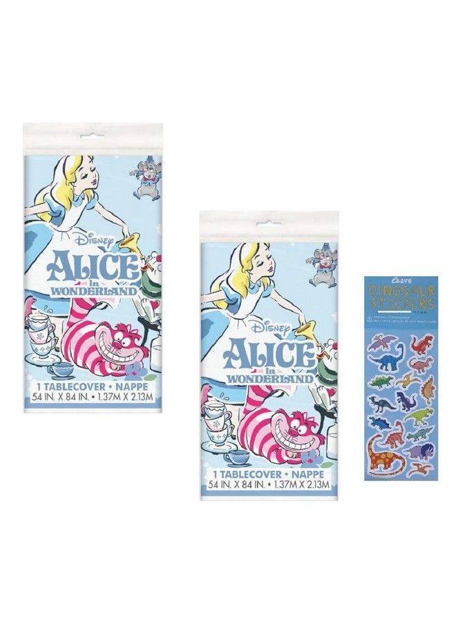 Unique Alice In Wonderland Party Supplies Bundle Pack Includes Plastic Table Covers 2 Pack - Image 2