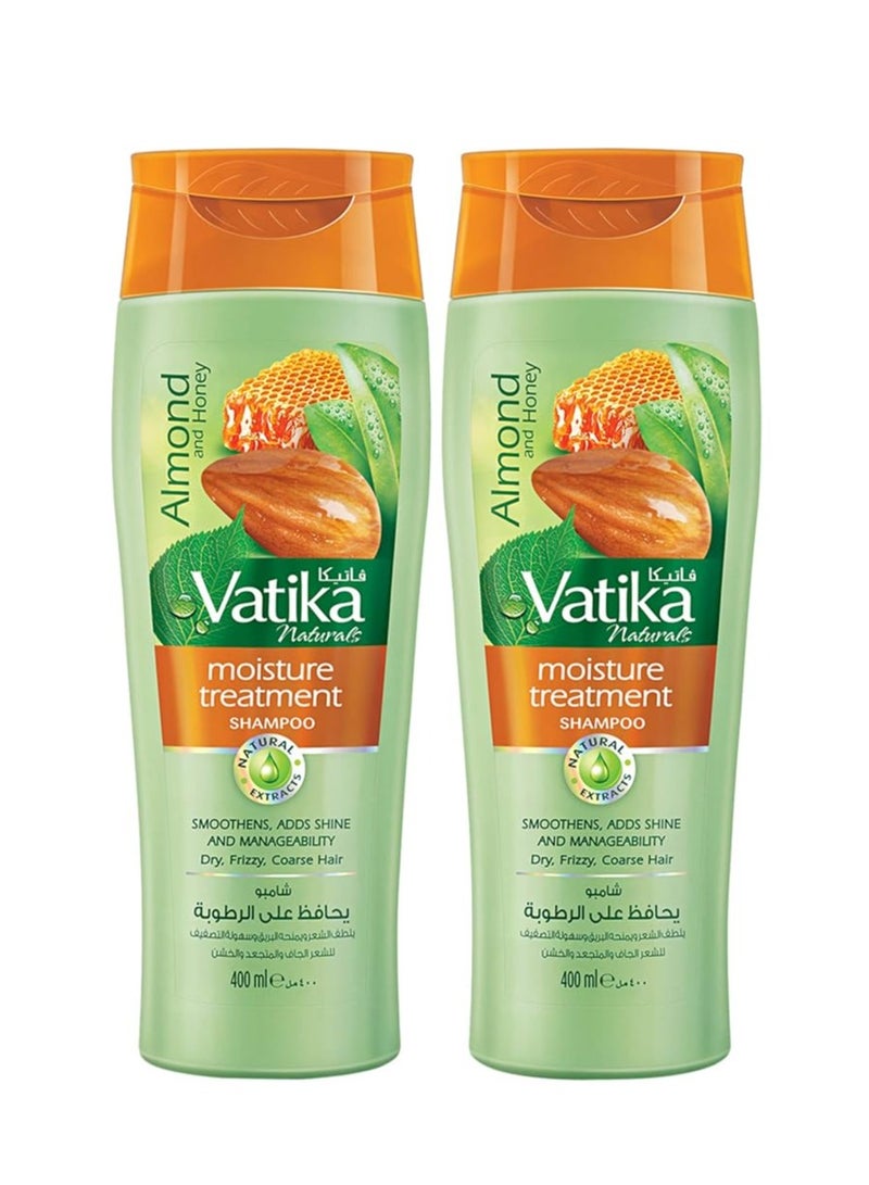 Dabur شامبو علاج الرطوبة من فاتيكا ناتشورالز باللوز والعسل، عبوة من 2*400 مل