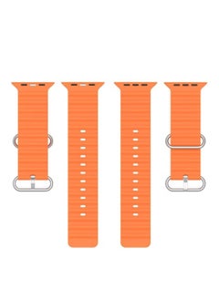 Zaboon Replacement Apple Watch Ultra Ocean Silicone Band Strap Compatible with 49MM/45MM/44MM/42MM for All Series Orange  - Image 3