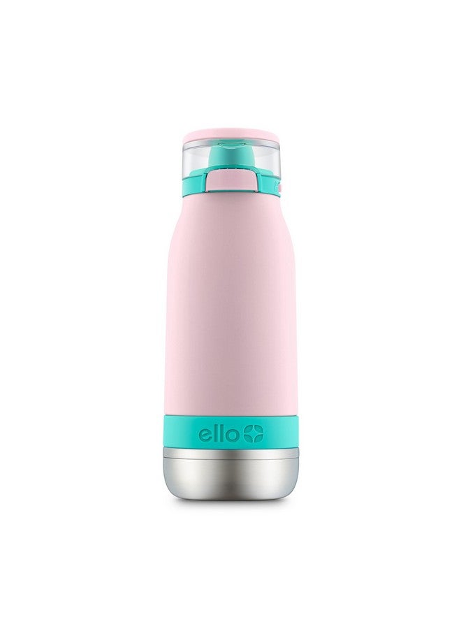 Ello Ello Emma 14oz Vacuum Insulated Stainless Steel Kids Water Bottle with Straw and Built-in Carrying Handle and Leak-Proof Locking Lid for School Backpack, Lunchbox and Outdoor Sports, Cotton Candy - Image 1
