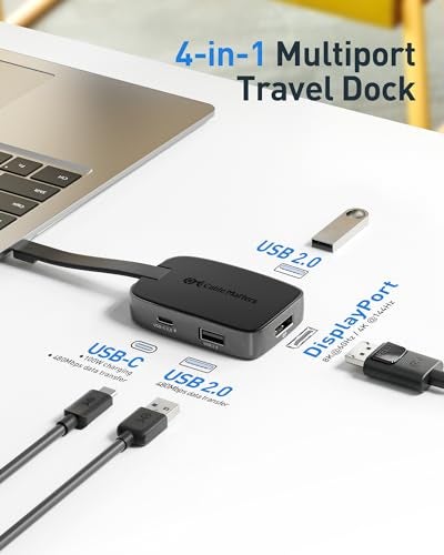 Cable Matters 4K@240Hz USB C Hub DisplayPort 1.4 with 100W Charging, Support 8K@60Hz, HDR(Foldable USB C to DisplayPort Hub) Compatible with Thunderbolt 4, MacBook, XPS, iPad Pro, iPhone 16/15 Pro - Image 4