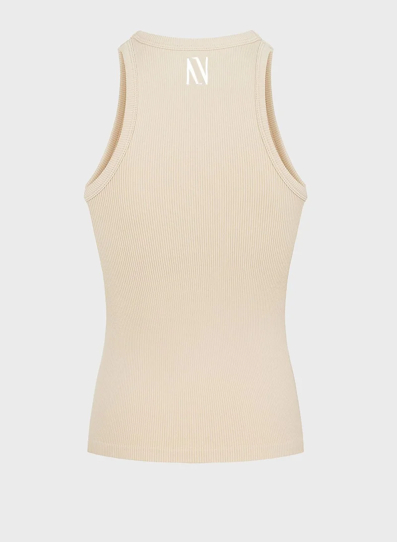 Nocturne Round Neck Strap Top