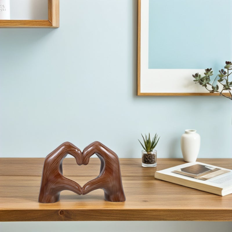 Household Resin Craft Decor Love Heart Hand Gesture Desktop Finger Gesture Statue Abstract Decor - Image 4