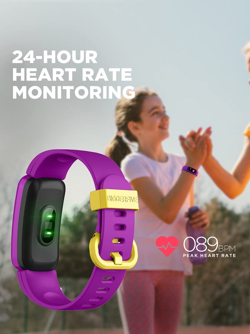 BIGGERFIVE Vigor Kids Fitness Tracker Watch for Girls Boys Ages 5-15, IP68 Waterproof, Activity Tracker, Pedometer, Heart Rate Sleep Monitor, Calorie Step Counter Watch - Image 4