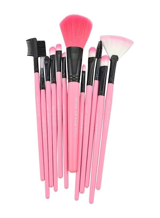 نيبمينينت طقم فراشي مستحضرات تجميل احترافية مكون من 12 قطعة وردي