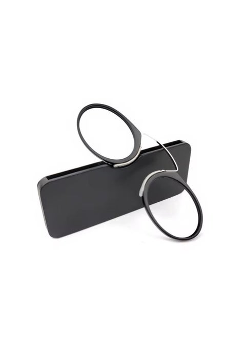 Reading Glasses Without Arms, Mini, Clip-on Nose Reader for Men & Women, Anti-slip Portable Flexible Reading Glasses, for Travel, Comes with a special eyeglasses case and a free cotton handkerchief, Exclusive from Seller INFINITY-HANDMADE Only
