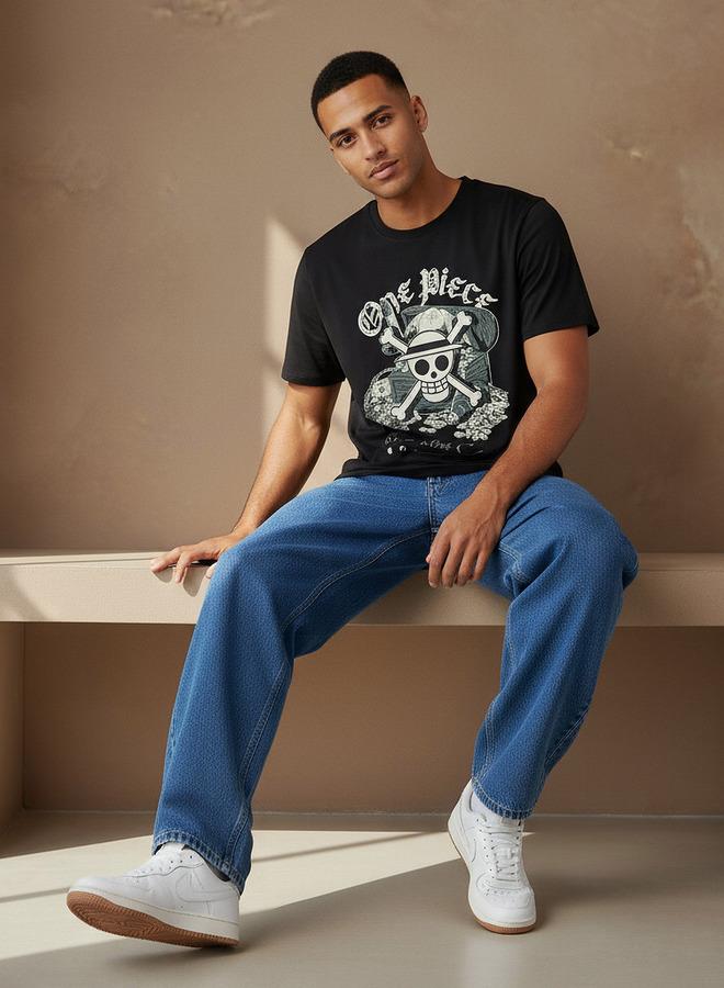 SP Characters Men Regular Fit Crew Neck Short Sleeves One Piece Print T shirt - Image 5