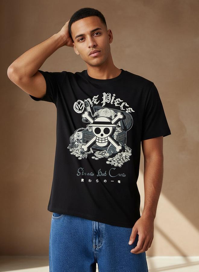 SP Characters Men Regular Fit Crew Neck Short Sleeves One Piece Print T shirt - Image 1