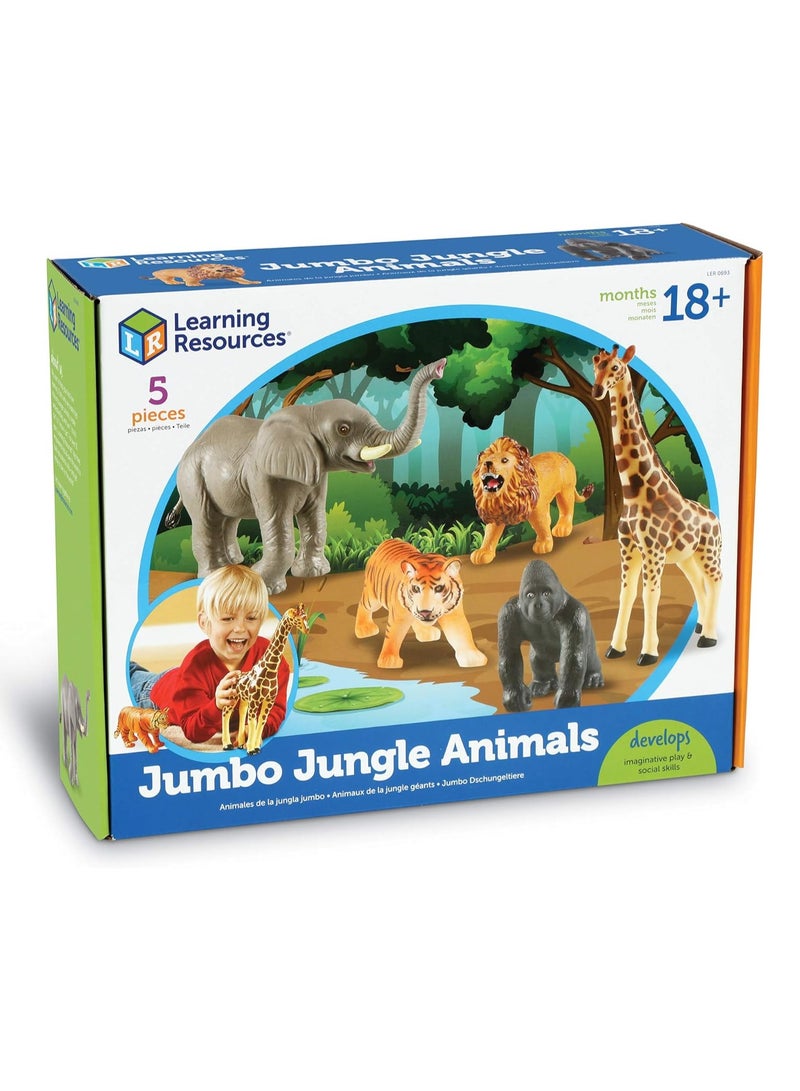 Learning Resources Learning Resources Jumbo Jungle Animals, Animal Toys for Kids, Safari Animals, 5 Pieces, Ages 18 months+ - Image 2