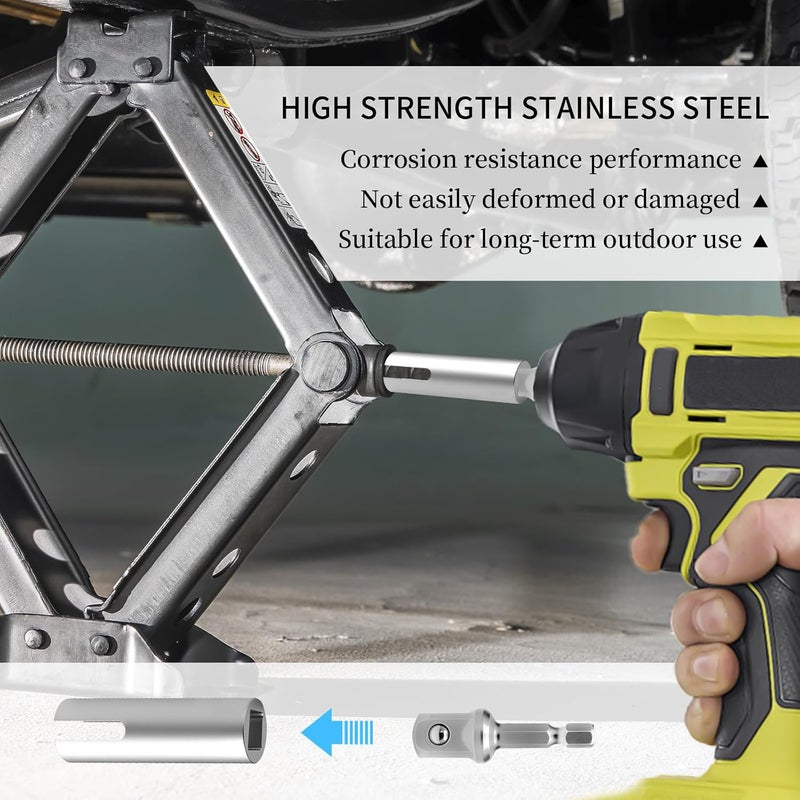KCMOSGI Scissor Jack Slotted Drill Adapter, Compatible with RV Manual Scissor Jacks, C Jacks, Camper Trailer Pop-Up Stabilizers, Effortless Lifting for RV Owners and Campers - Image 3