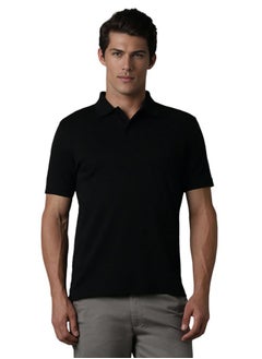 LOUIS PHILIPPE Louis Philippe Men's Solid Regular Fit T-Shirt (LPKPMRGBD85942_Black  - Image 1