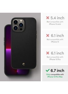 CYRILL CYRILL Back Cover for iPhone 13 Pro Max (Thermoplastic Polyurethane, Polycarbonate, Faux Leather | Black | Solid)  - Image 2