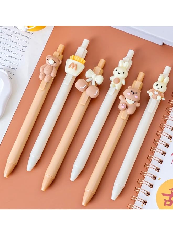 erorex Pens For Girls Women Birthday And Holiday Gifts Writing Gel Ink Ballpoint Pen With Cartoon Bear Rabbit Animal Fun Cherry Pastel Retractable Fancy Journaling Pens For Kids Aduts And Students - Image 5