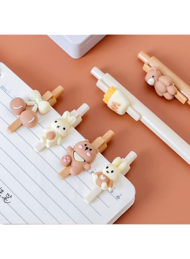 erorex Pens For Girls Women Birthday And Holiday Gifts Writing Gel Ink Ballpoint Pen With Cartoon Bear Rabbit Animal Fun Cherry Pastel Retractable Fancy Journaling Pens For Kids Aduts And Students - Image 4