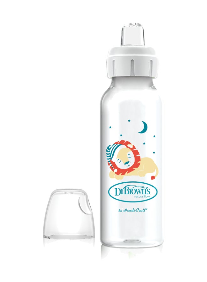 Dr. Brown’s 8 Oz/250 Ml Anti-Colic Pp Narrow Sippy Spout Bottle, Lion, 1-Pack - Image 1
